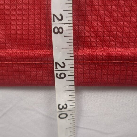 IZOD Golf Red Polo Shirt Short Sleeve Large 100% Polyester Grid Pattern Textured - Picture 3 of 11